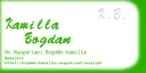 kamilla bogdan business card